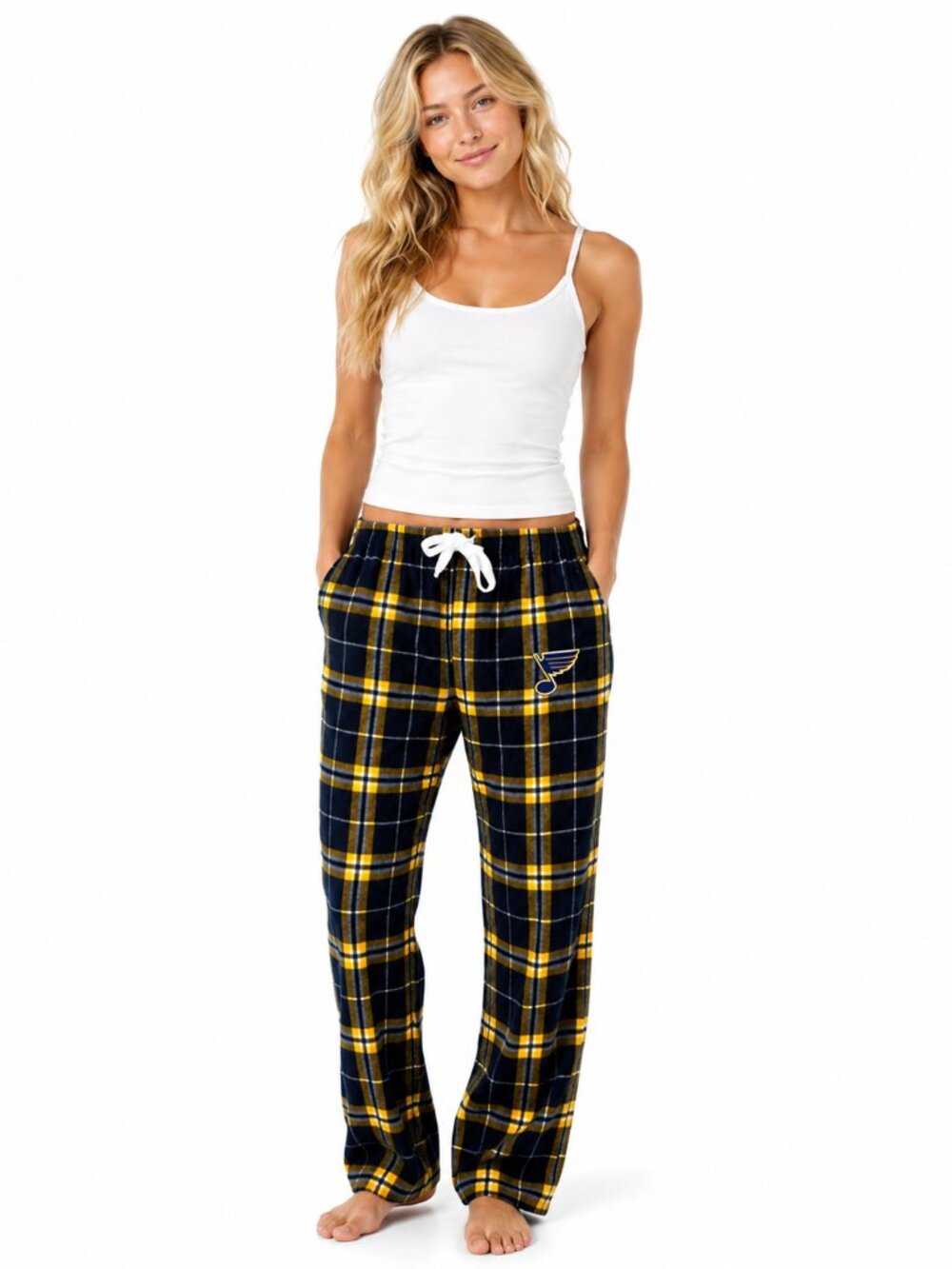 St Louis Blues Womens Pants Size Small Plaid Sleep Pajamas Lounge Sweats NHL New